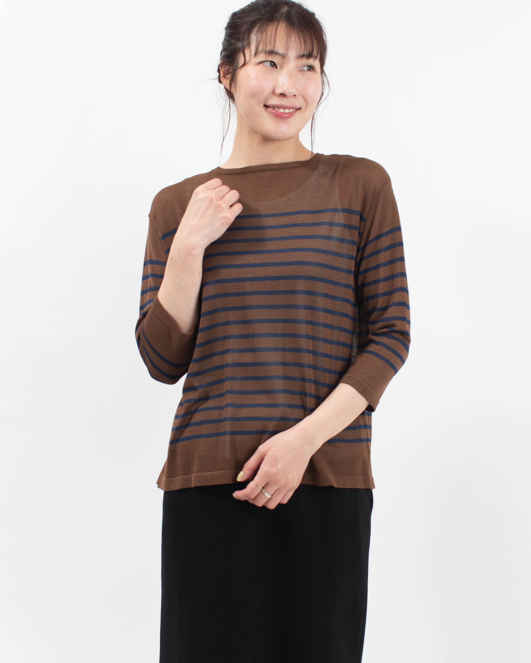 mao made ヘルシーヤーン ボーダープルオーバー【WEB限定】