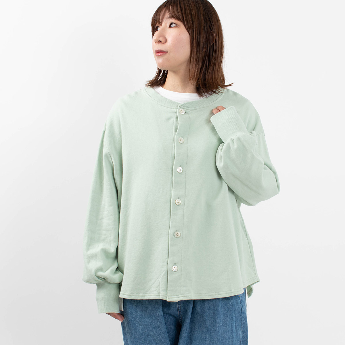 KOH.style(コウスタイル)の「ミニ裏毛xチュール短丈カーディガン