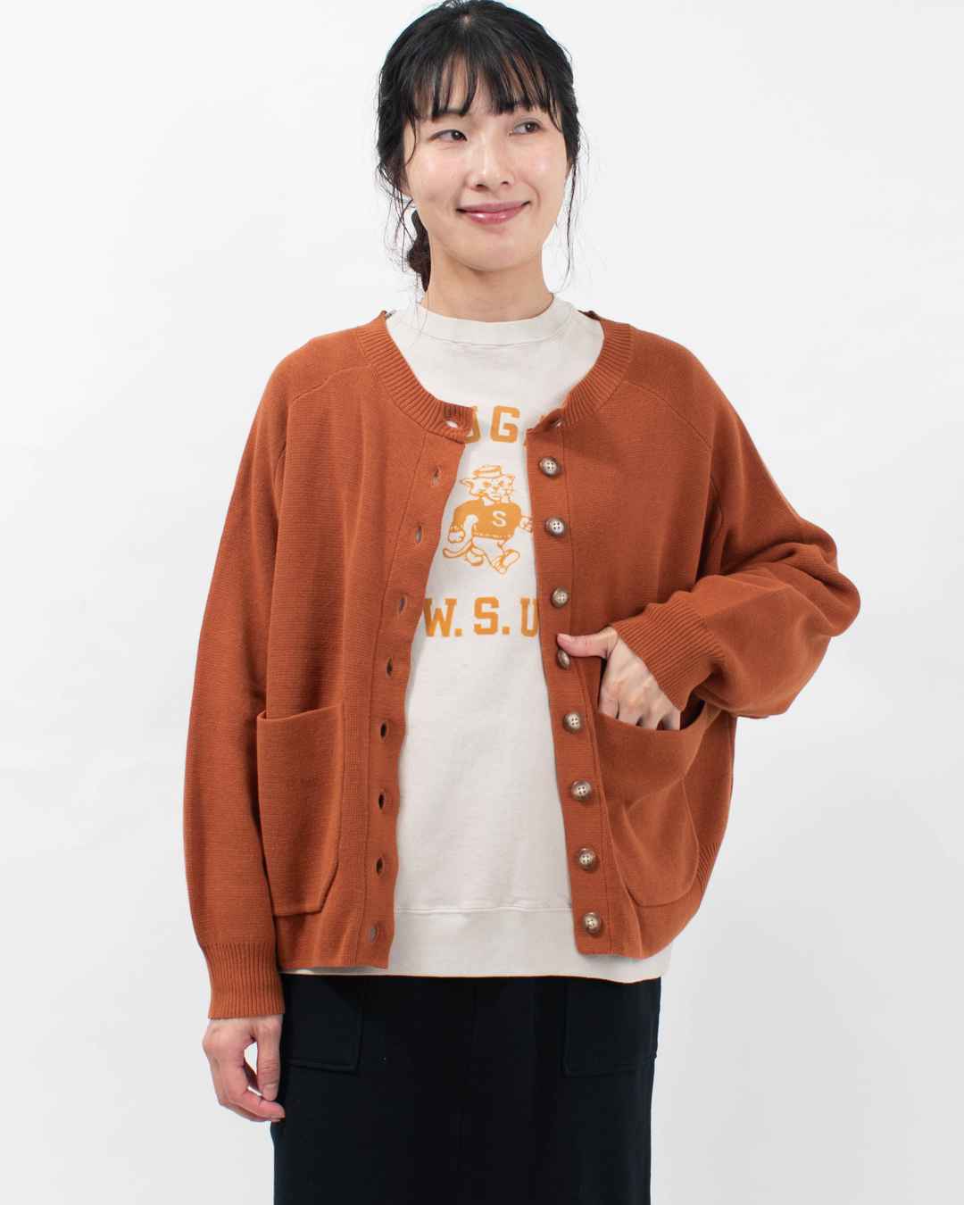 758-239 Bliss bunch 変形ラグランカーディガン