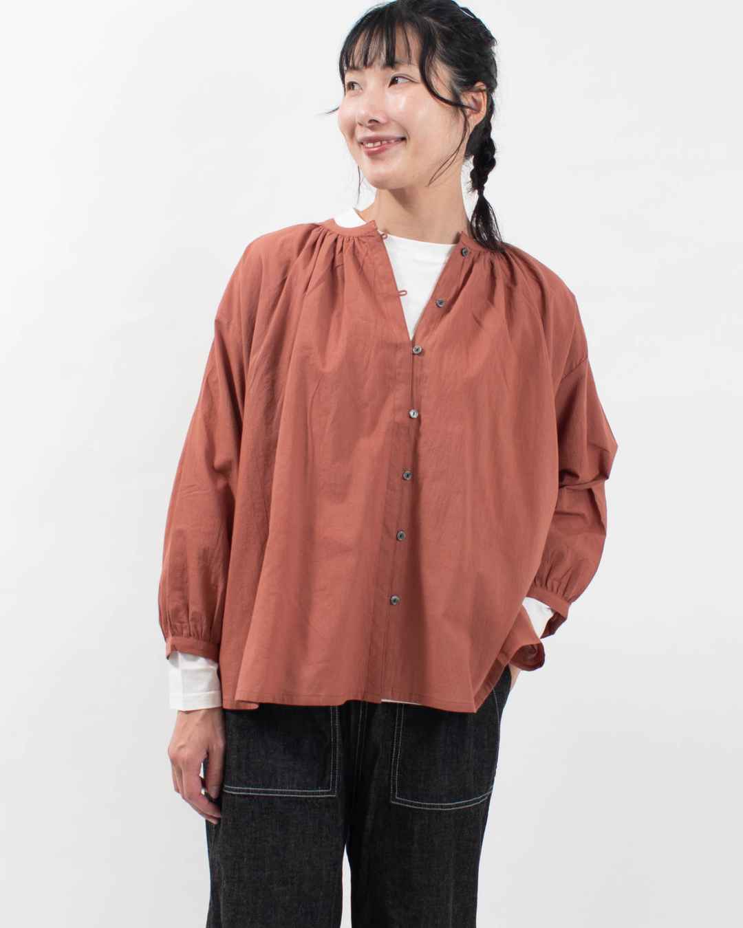 758-274 Bliss bunch ギャザーブラウス（9分袖）