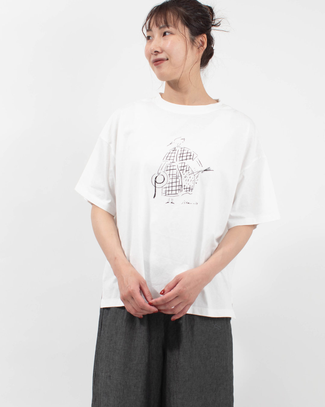 7601-7450 ista-ire コットン天竺　女の子イラストTEE