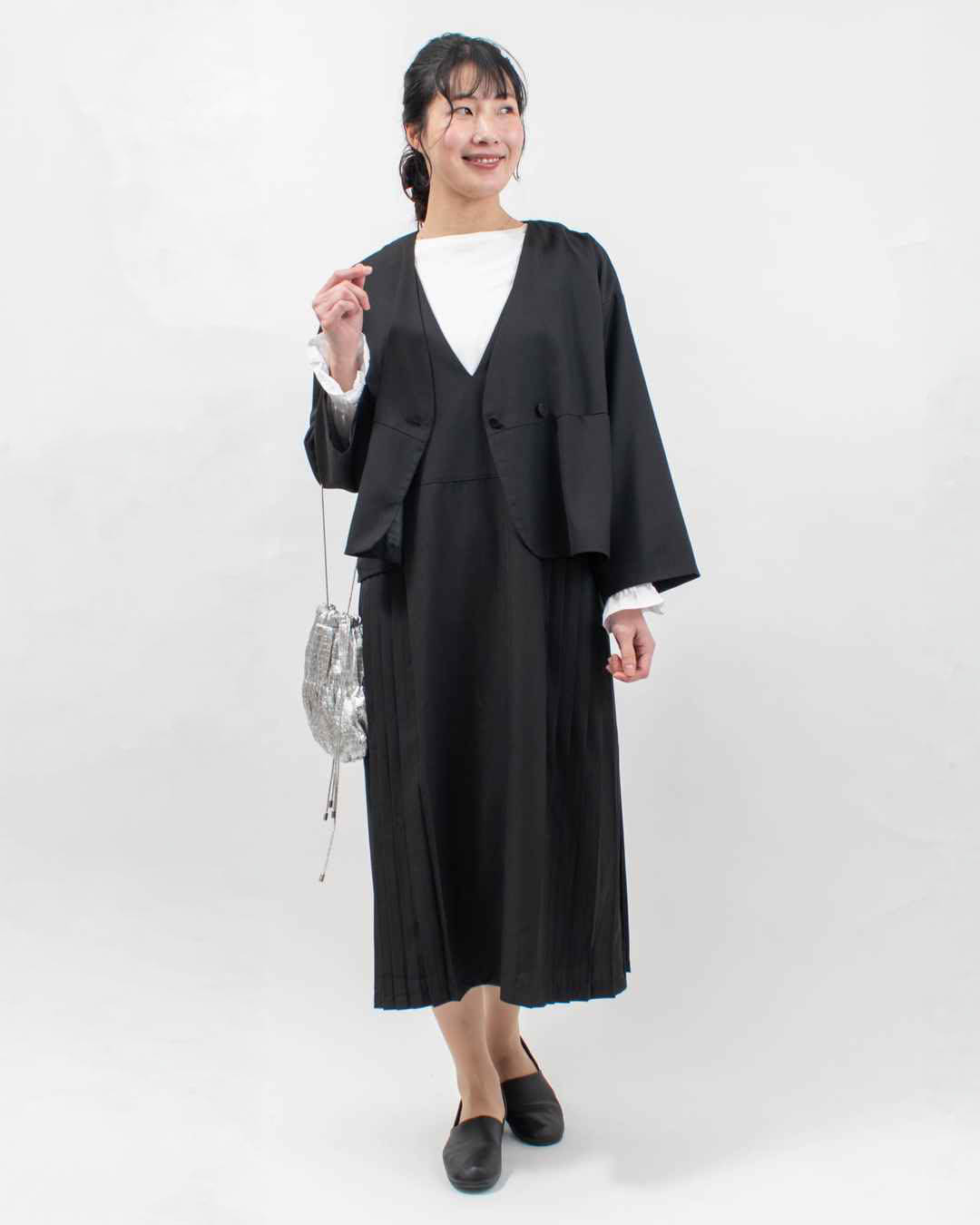 761-226 Bliss bunch アンサンブルワンピース（ジャケット+切替プリーツワンピース）