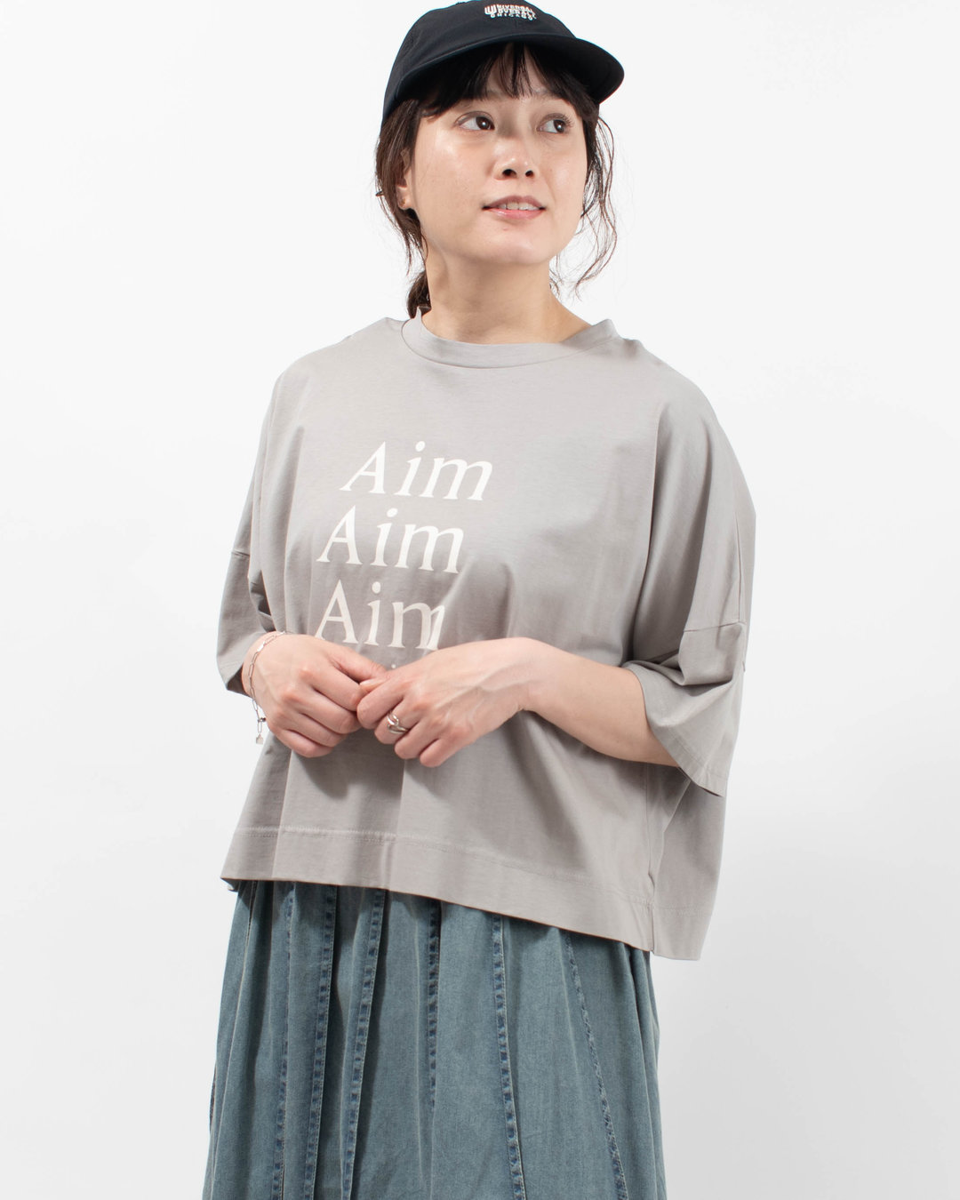 980-25110  vingtrois ドライタッチコットン AimロゴT