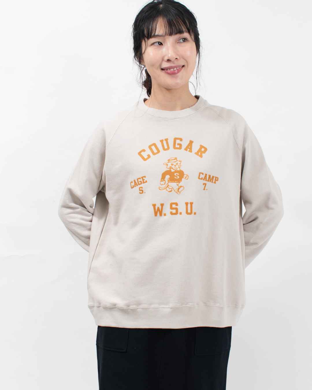 B-513004 BLUE LAKE MARKET BD30/10裏毛 ラグラン裏毛プルオーバー