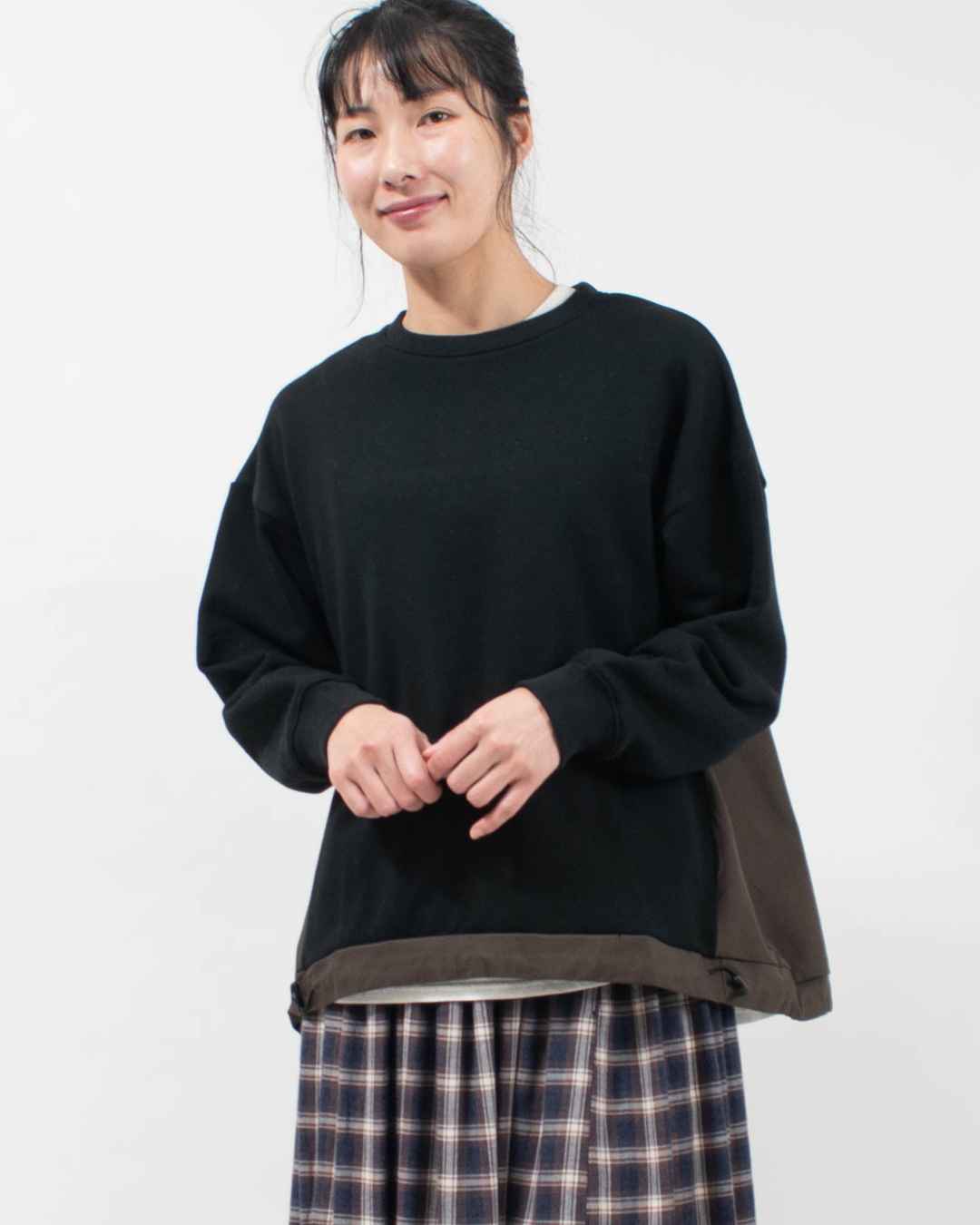 B-513022 BLUE LAKE MARKET AZUMA裏毛/40/2コーマウェザー バイファブリックプルオーバー