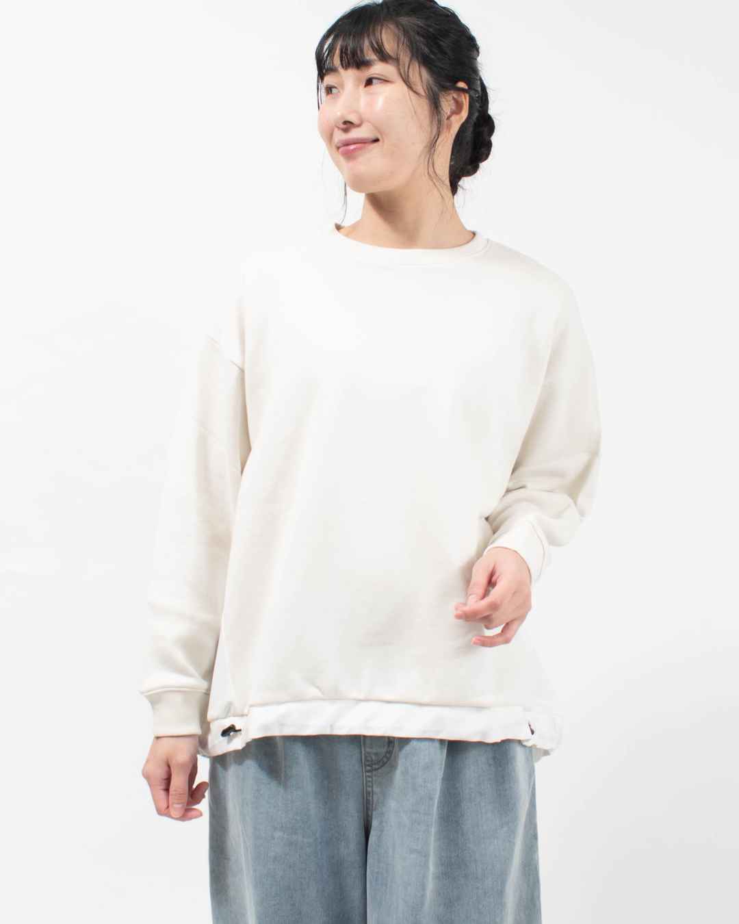 B-513022 BLUE LAKE MARKET AZUMA裏毛/40/2コーマウェザー バイファブリックプルオーバー