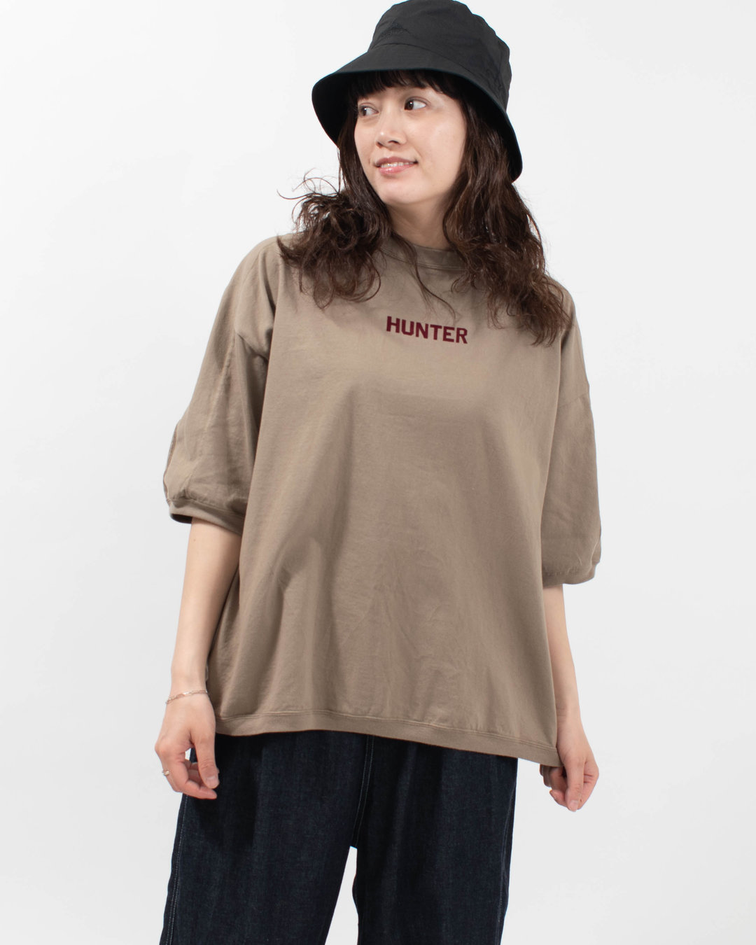 BLUE LAKE MARKET 17/-BD天竺 肩パネル切替プリントTee［HUNTER］
