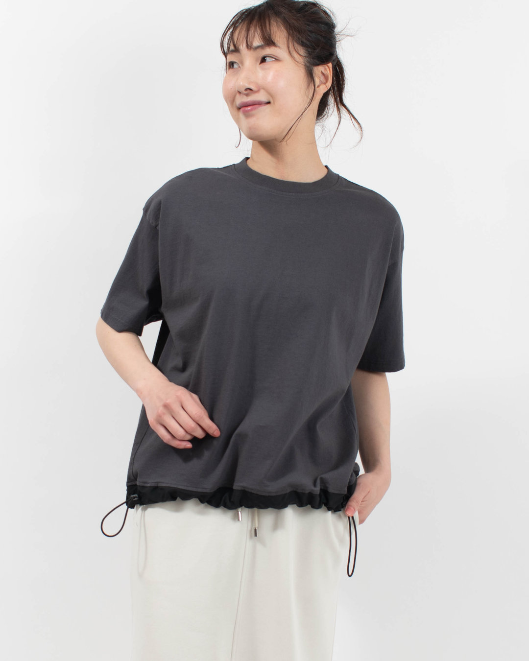 B-521021  BLUE LAKE MARKET アメリカンドライ天竺||60/40クロス ドロストヘムプルオーバー