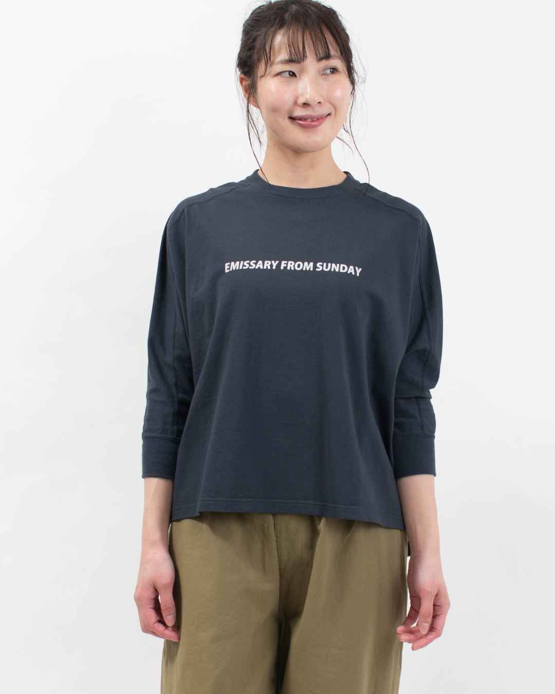 BLUE LAKE MARKET 17/BD天竺||ドルマンスリーブプリントプルオーバー