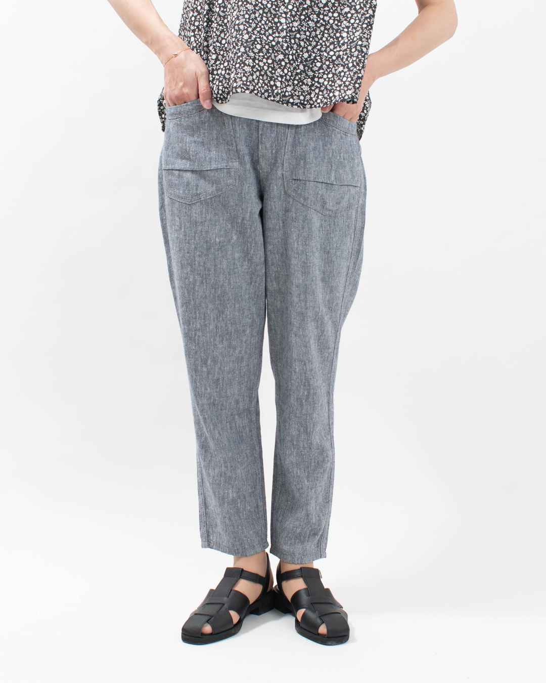 CF0585  Cafetty リネンテーパード リネンレーヨンキャンバス