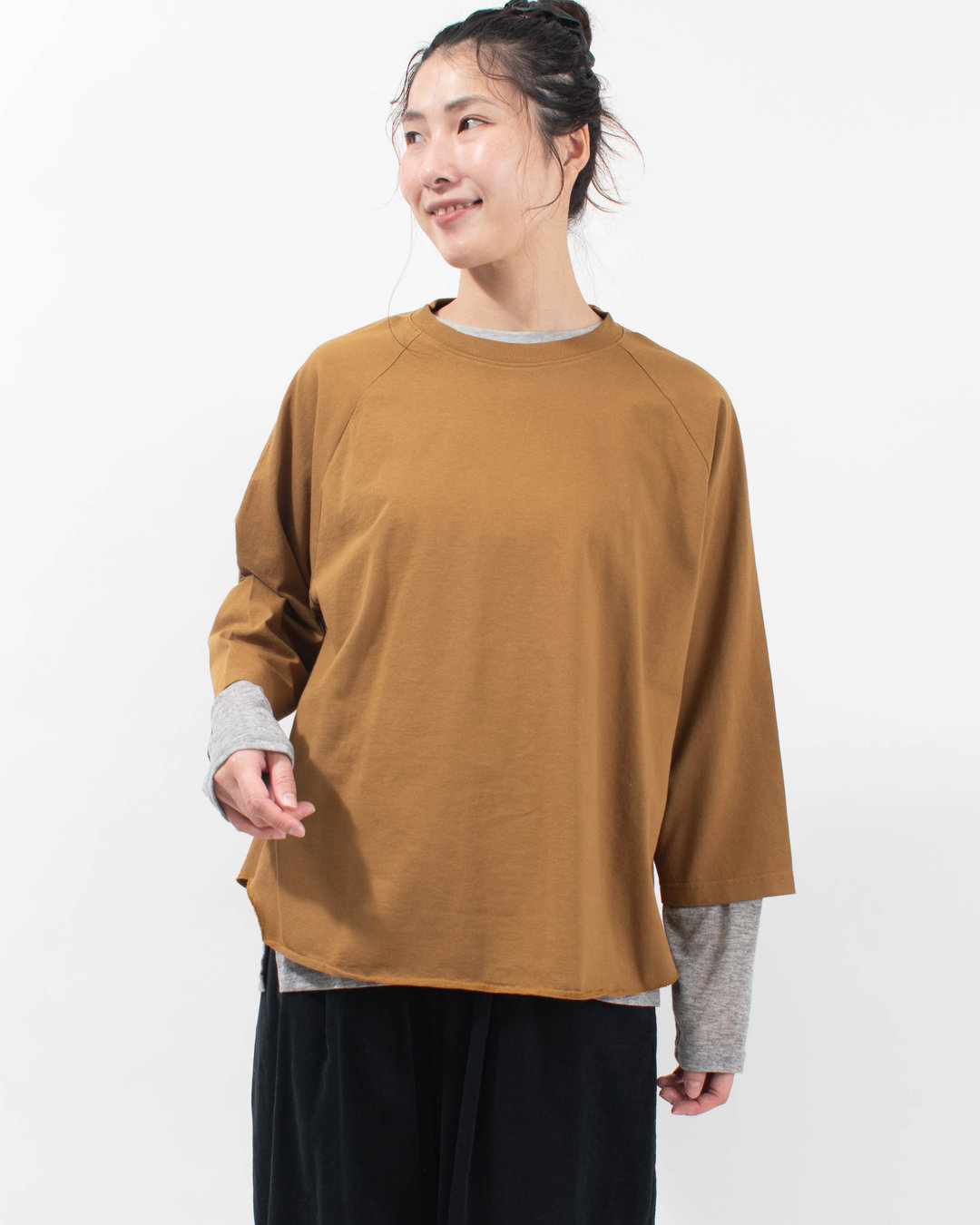 FA-2261 FIRST 裾カットオフラグラン7分袖Tシャツ