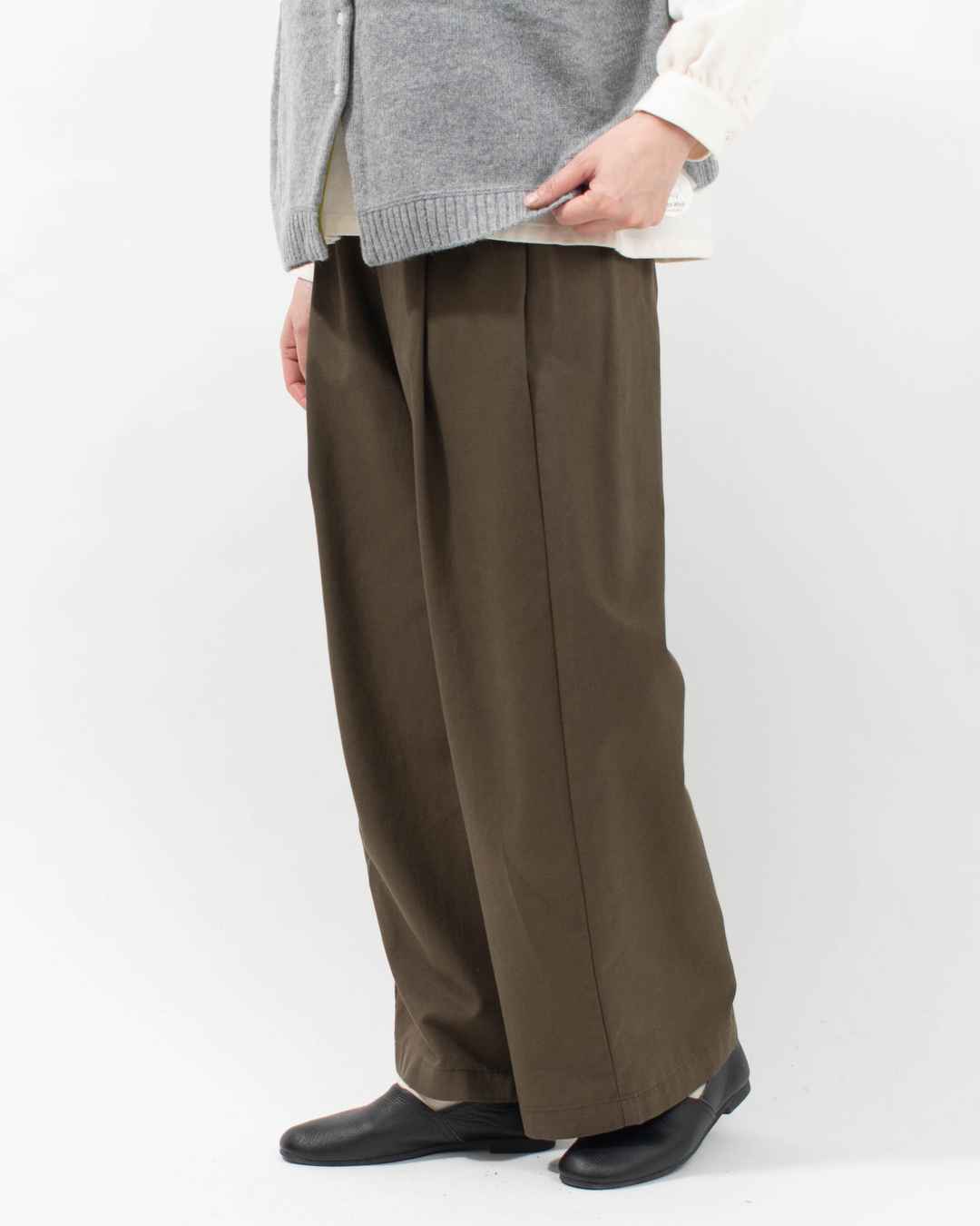 Swarm コットンテンセルワンタックワイドパンツ