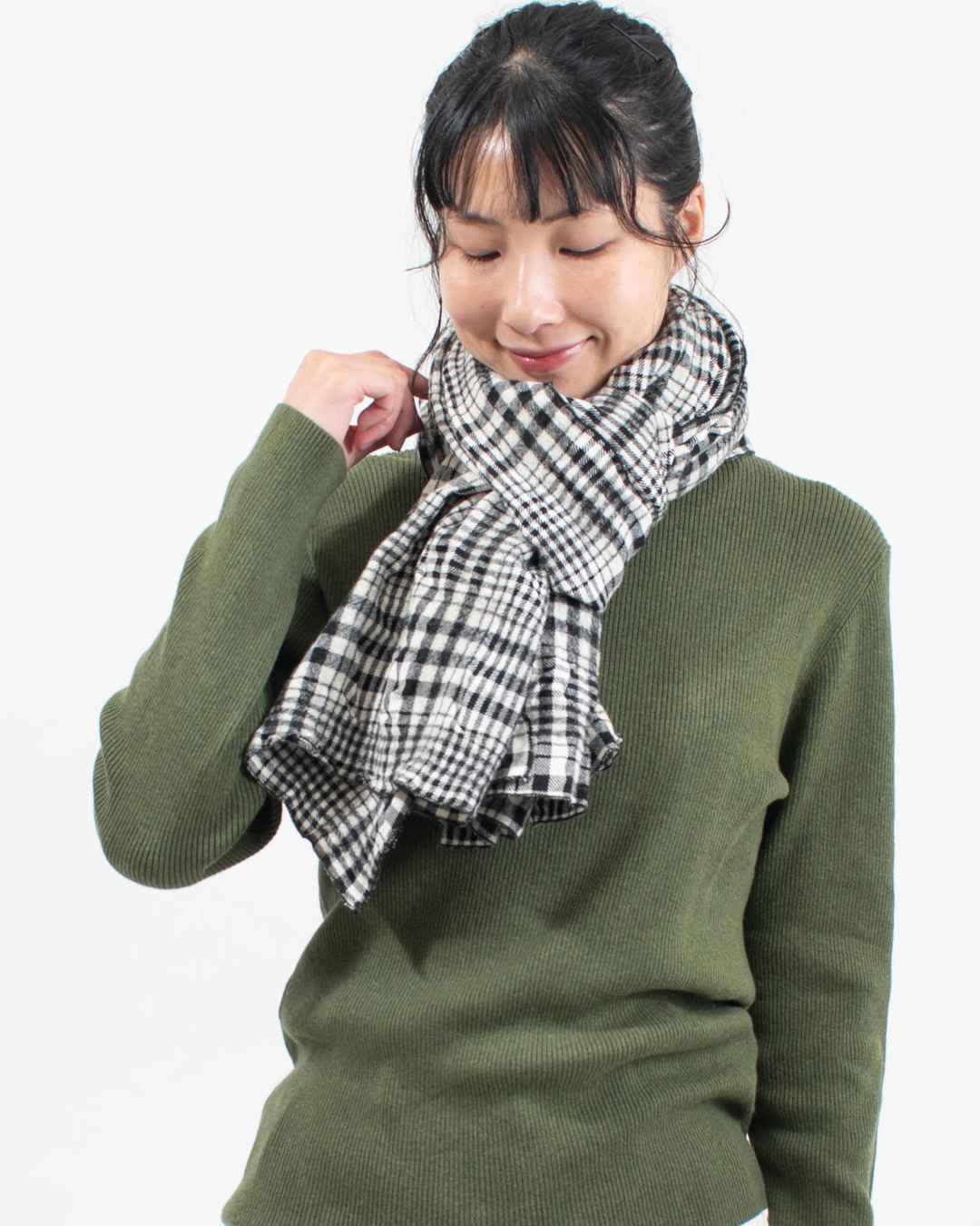 prit ウールコットンチェックストール｜ナチュラルファッション