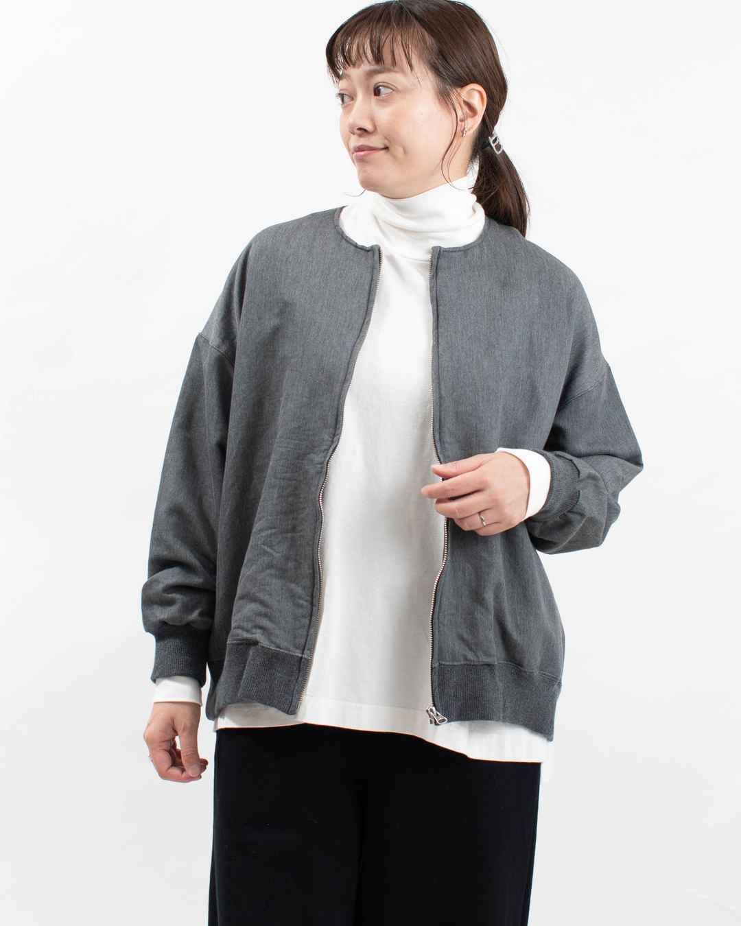 prit ニットデニム ZIPブルゾン prit ニットデニム ZIPブルゾン｜ナチュラルファッション・ナチュラル