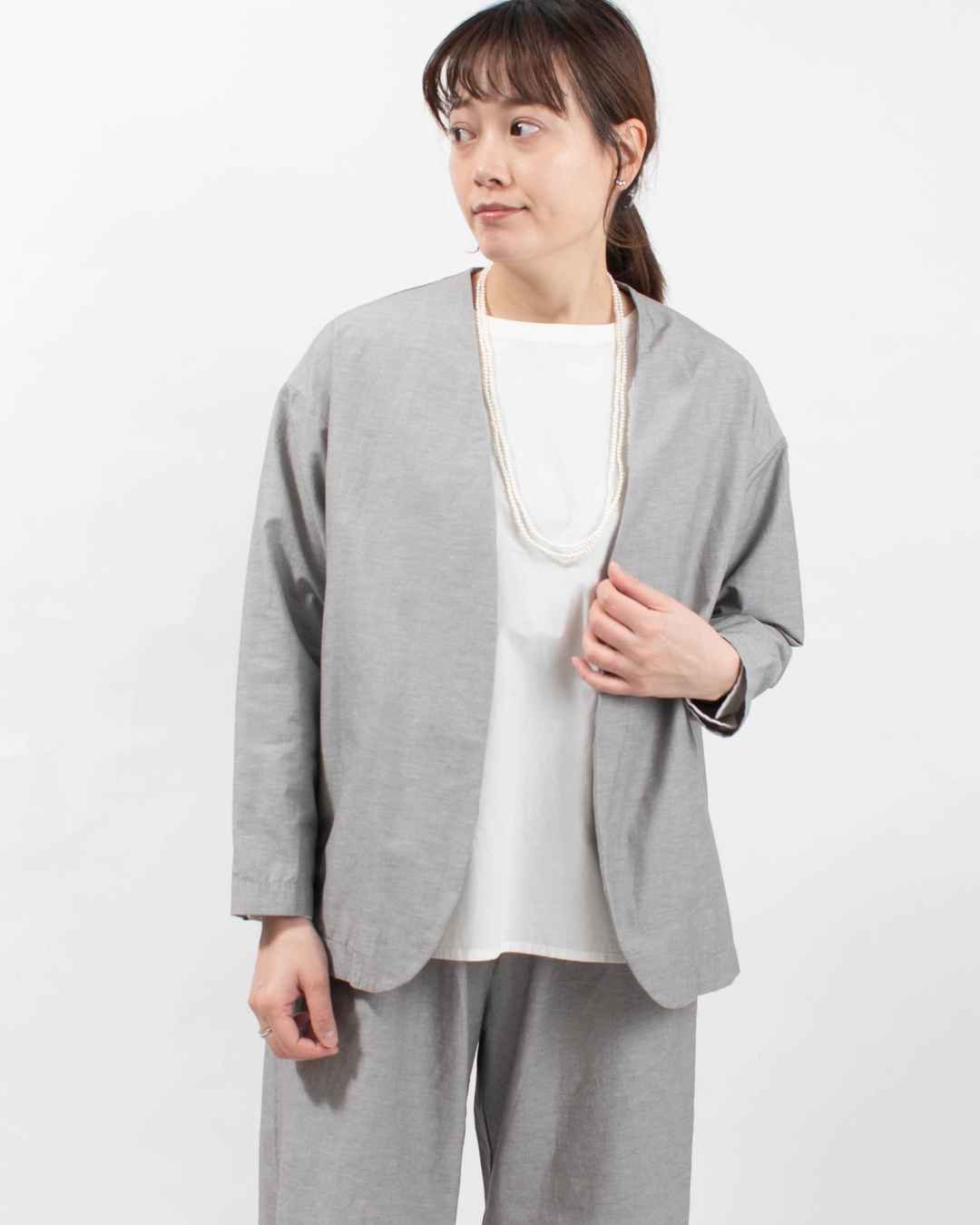 P81633  prit 綿麻ストレッチトッパージャケット