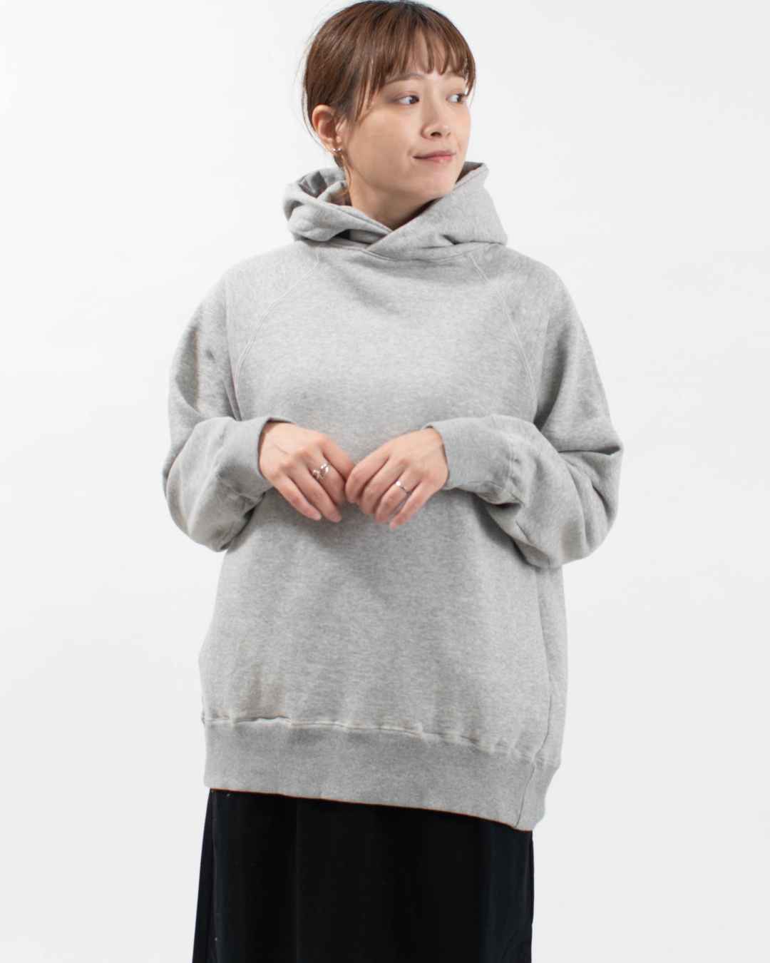 prit 30/10裏毛起毛ラグランスリーブフードプルオーバー