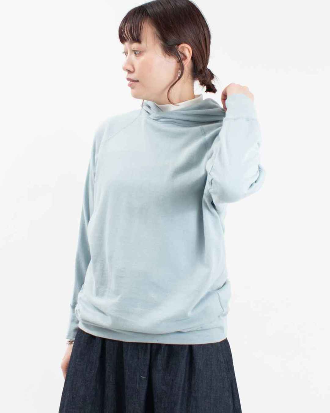 prit 40/1ガーゼ裏毛ラグランスリーブフードプルオーバー