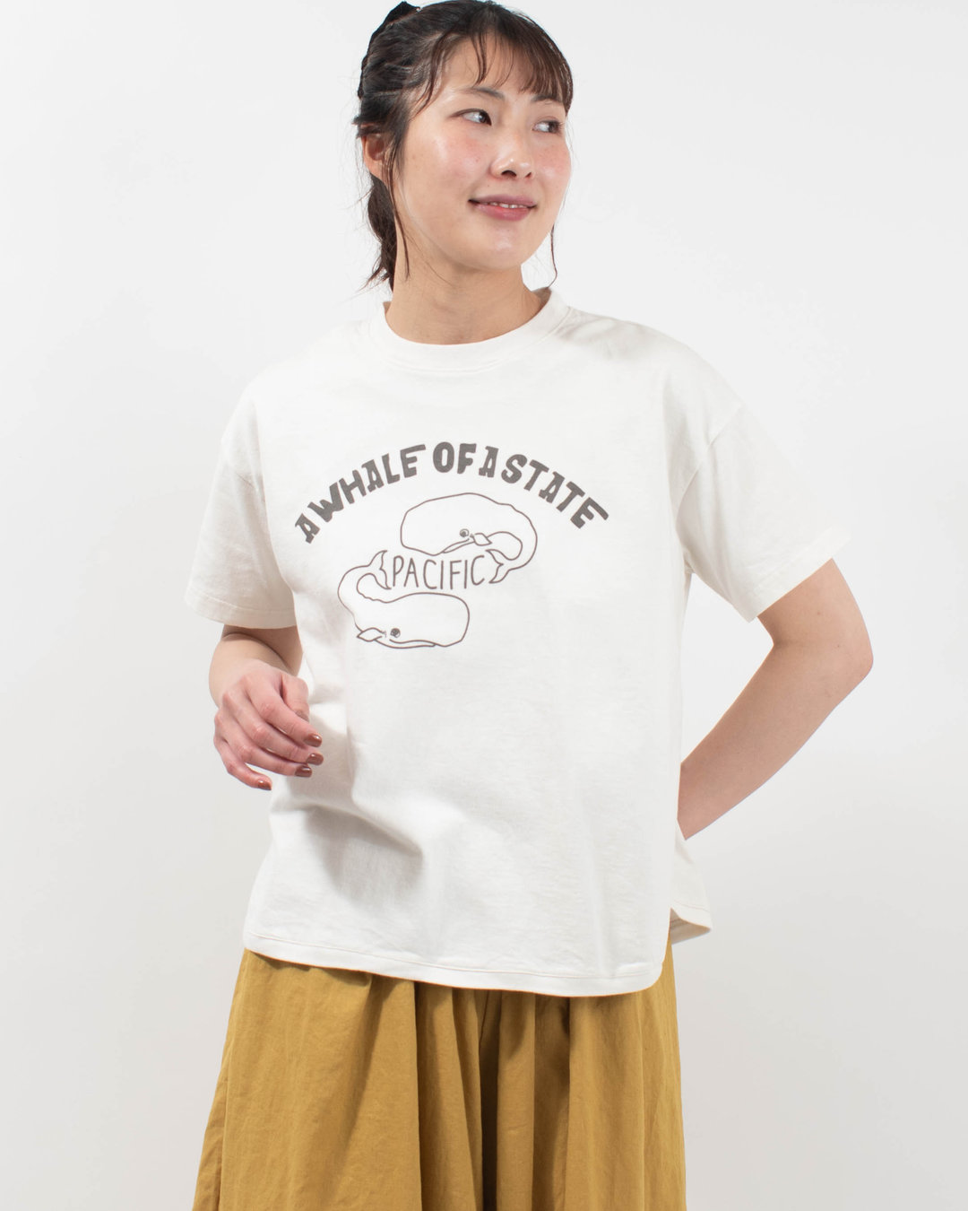 PPS-28271  PACIFIC PARK STORE 17/-BD天竺 ヘムラウンド半袖プリントTee［A WHALE OF A STATE PACIFIC］
