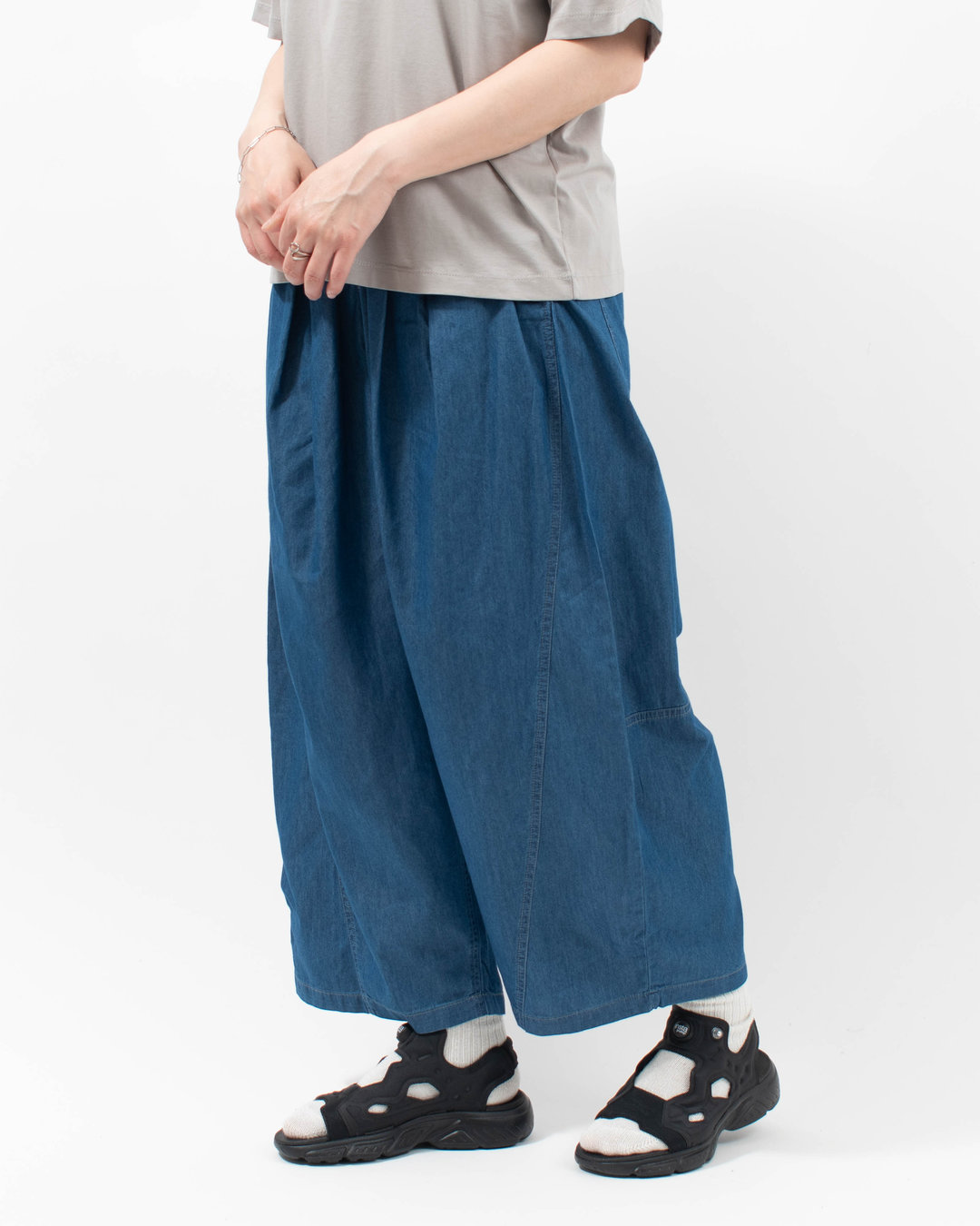 mililopiulu 接触冷感 ボリューム ユル デニムパンツ