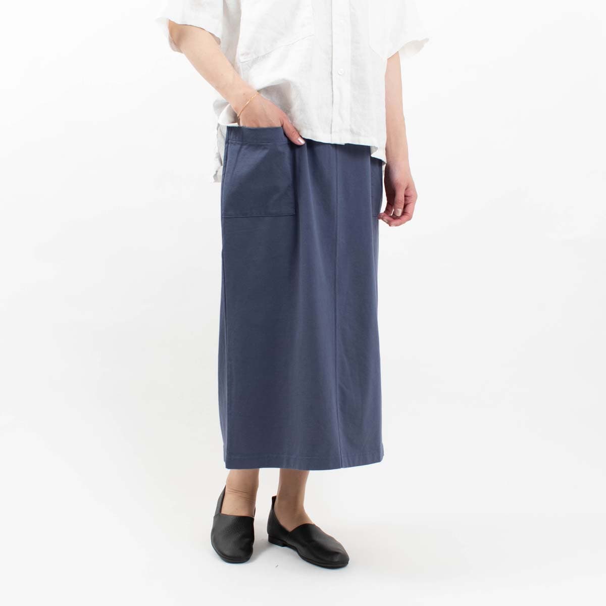 sabbatum ベーシック天竺リブベルトタイトスカート ｜ナチュラル  