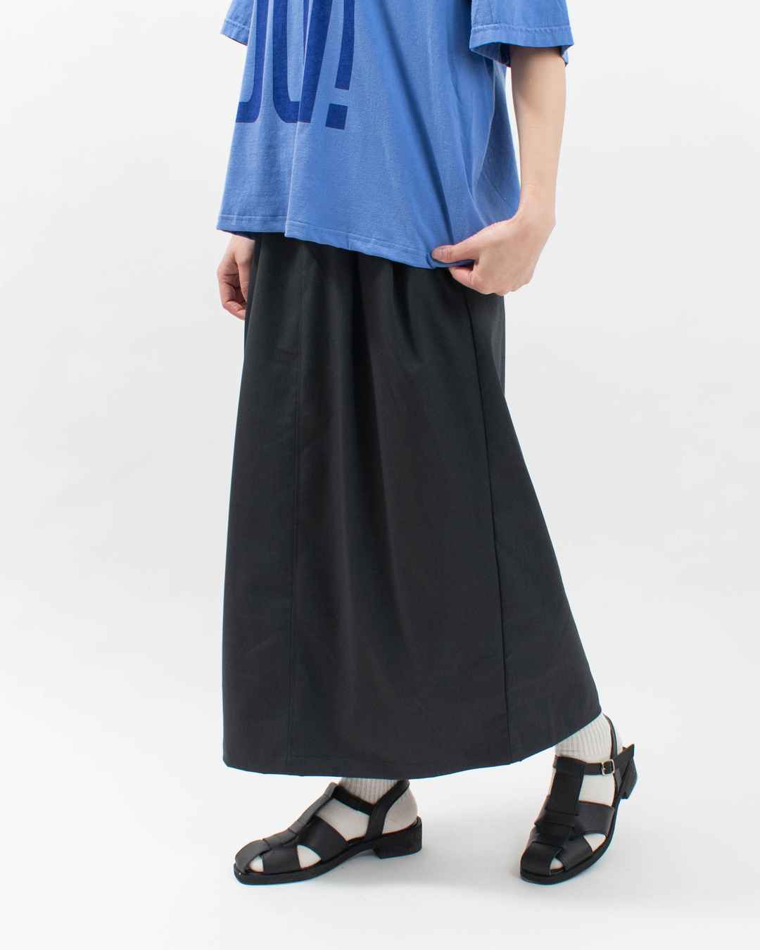sabbatum T/Rファインツイルストレッチ ワイドタックタイトスカート