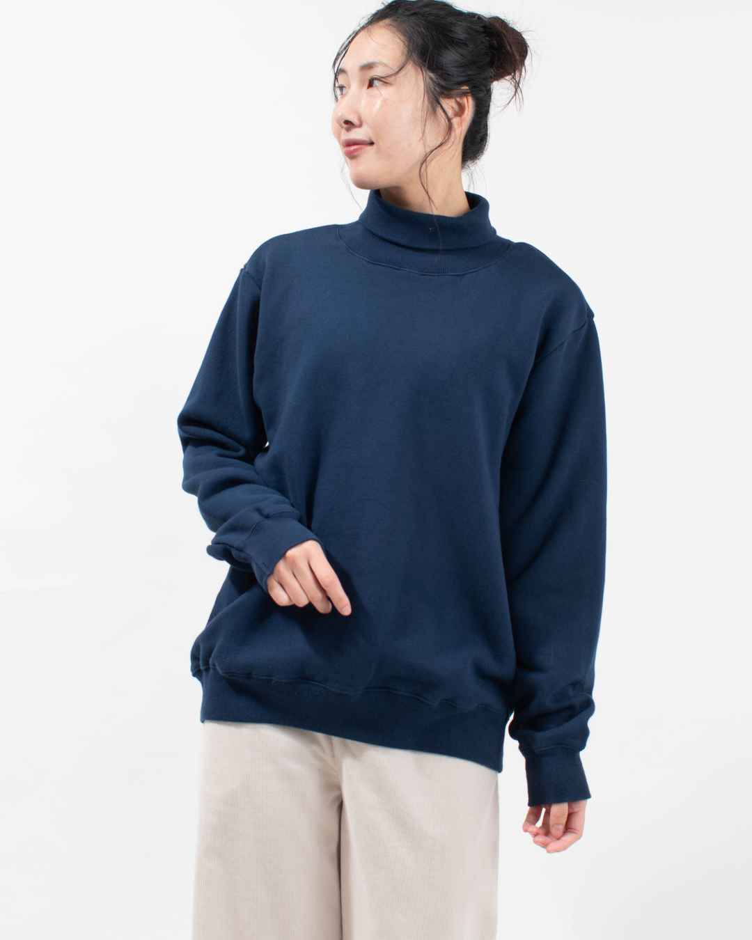 sabbatum 30/7裏毛サイドパネルリブタートルプルオーバー