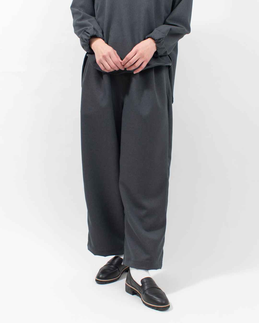 SA-36805  sabbatum ウールライクポリエステル ツータックイージーパンツ
