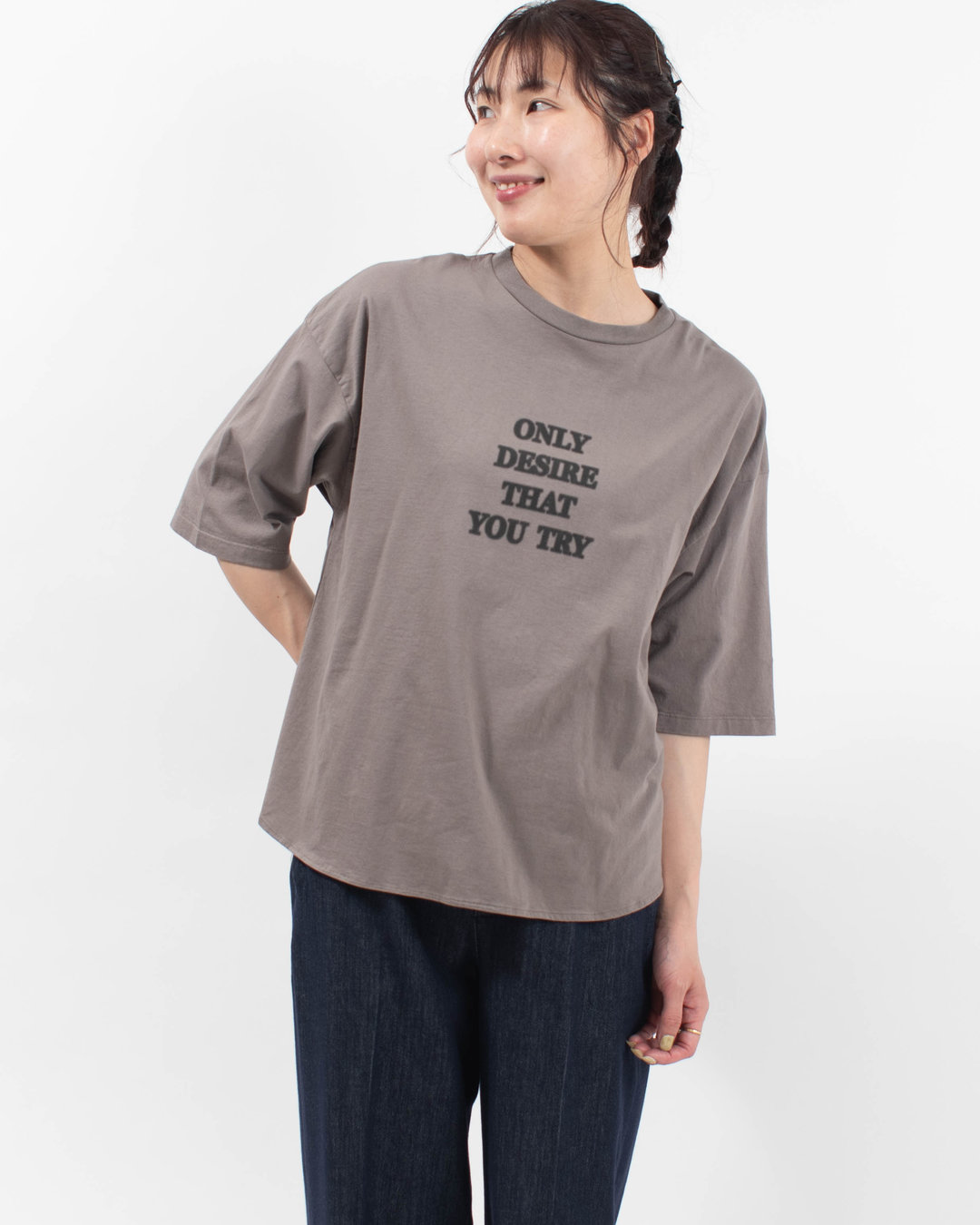 SA-37114 sabbatum 30/-BD天竺ヘムラウンドスプレー調プリントTee[ONLY DESIRE THAT YOU TRY]