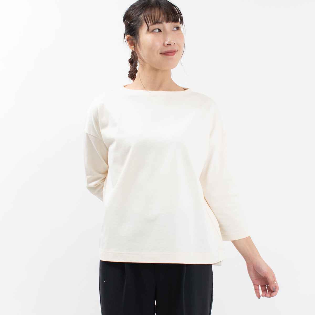 SO[ ] 7分袖ボートネックワイドT