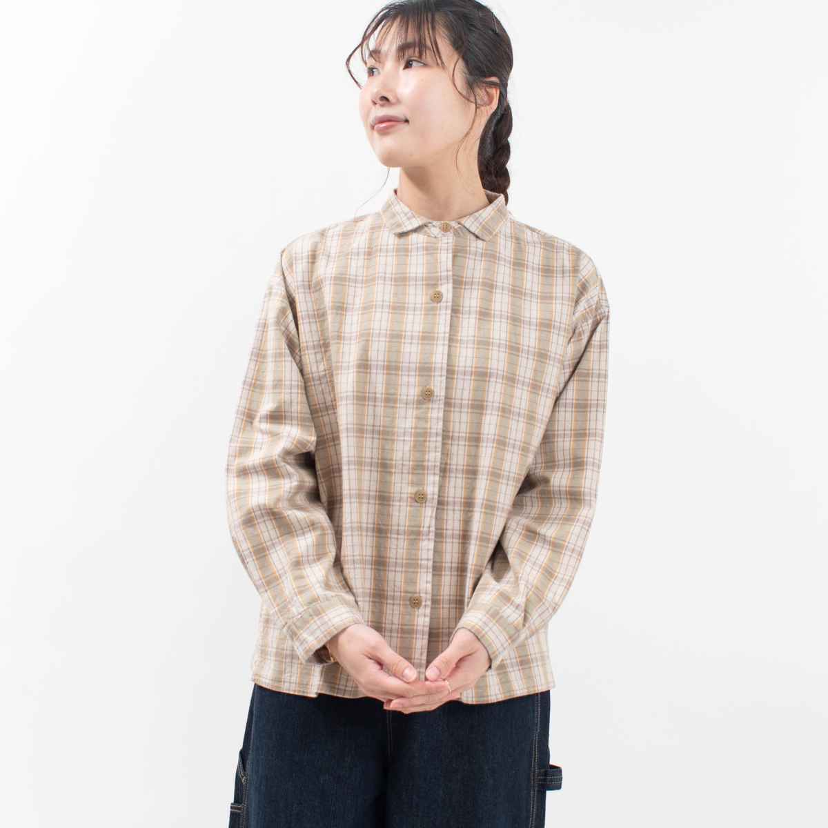 SO[ ] シャンブレークロップドシャツ