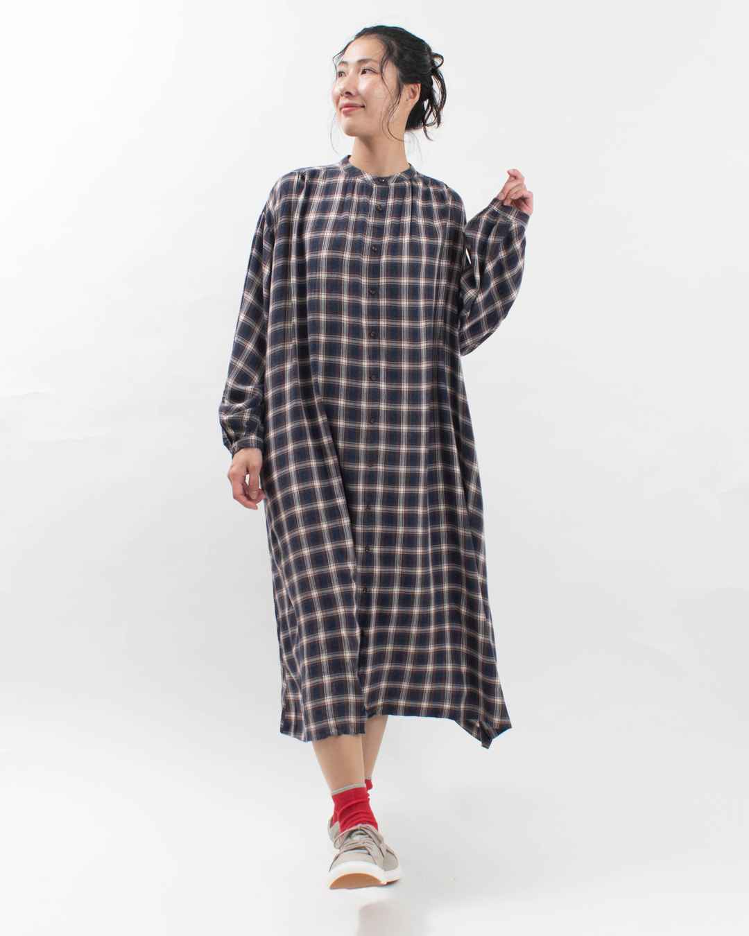 SO[ ] レーヨンウールガーゼ ヨークワンピース｜ナチュラル