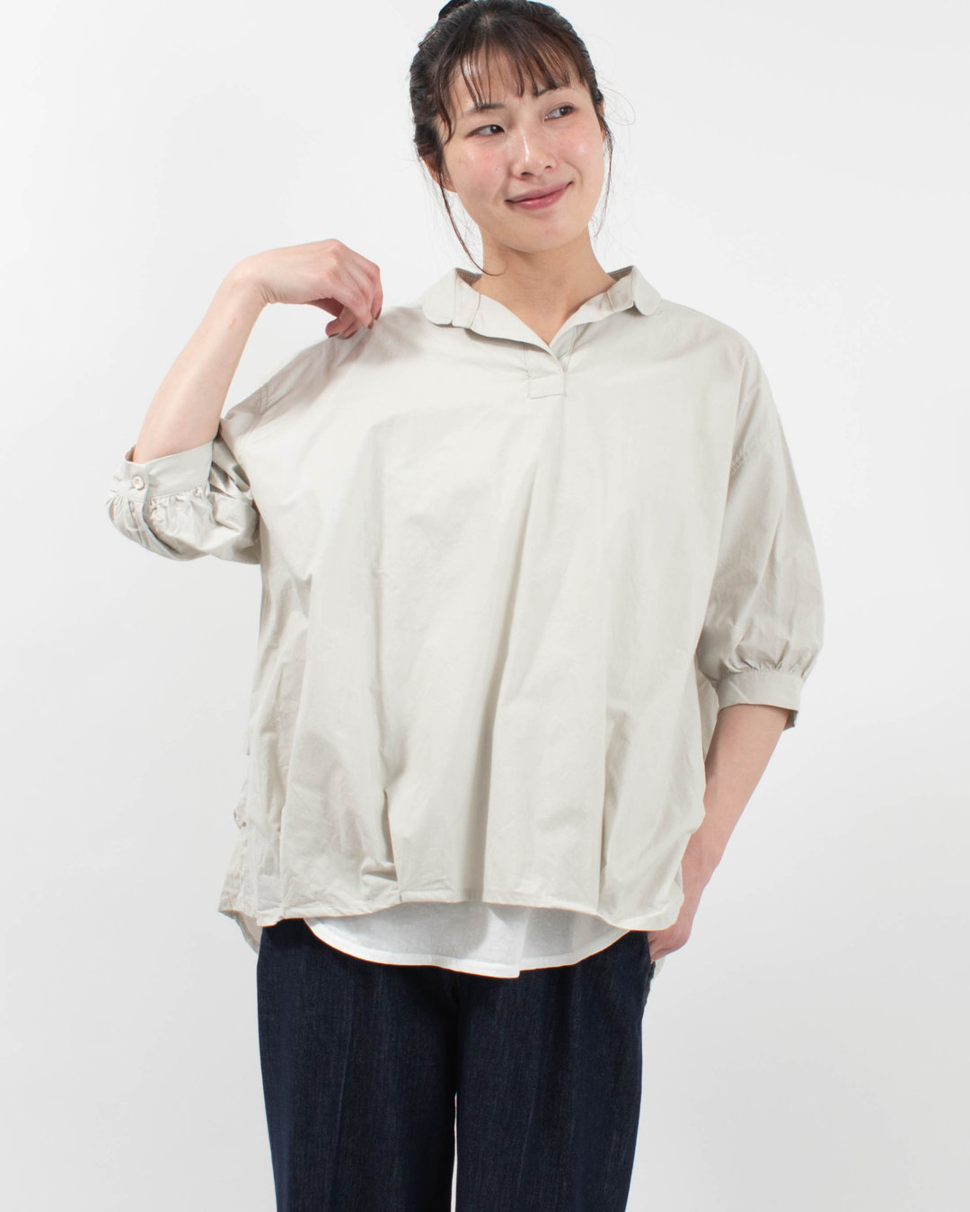SET-3049  SETTEN 60/1タイプライター タック入りスキッパーシャツ