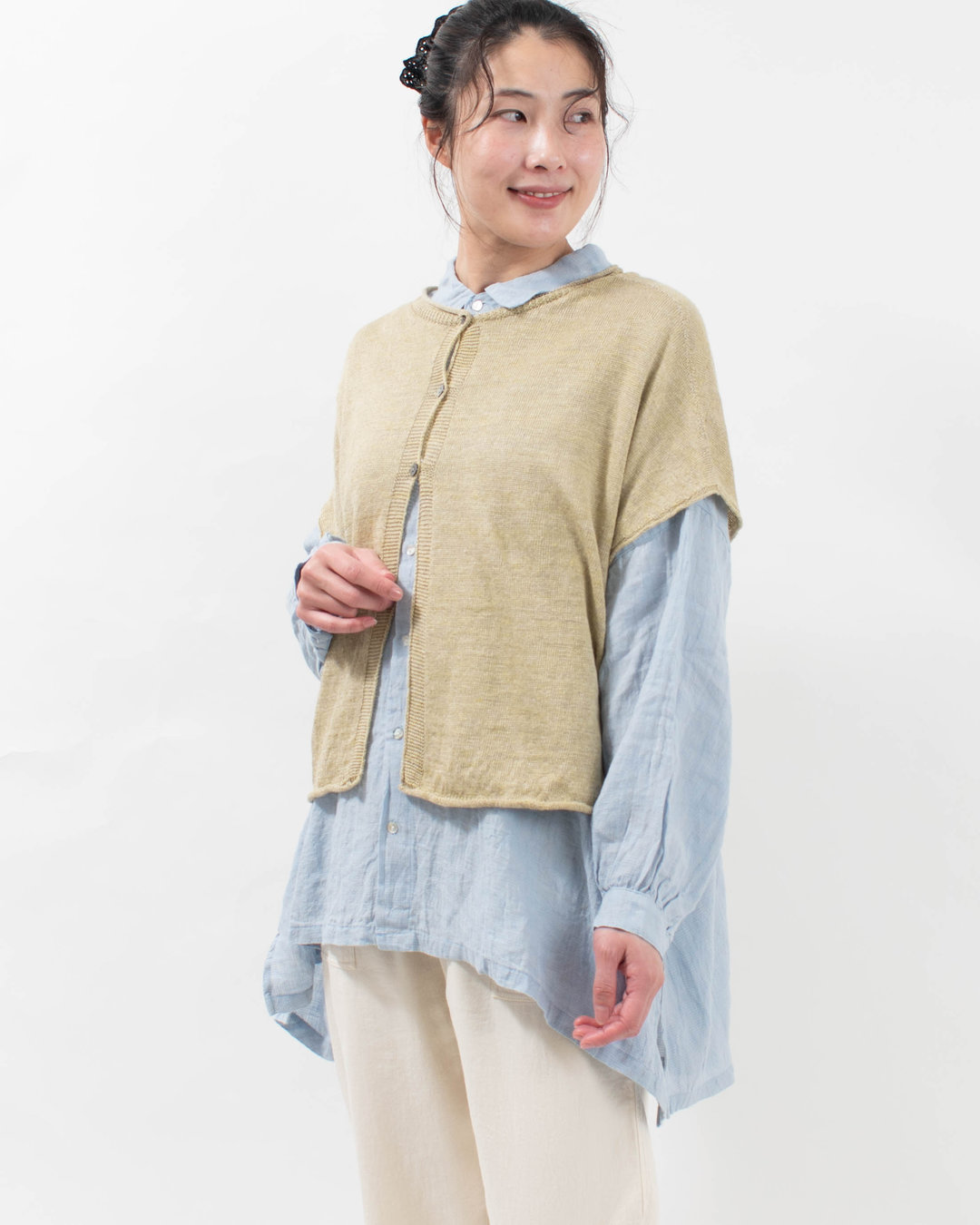 SJ-0058  SO[ ] フレンチリネン2Wayドロップショルダーベスト