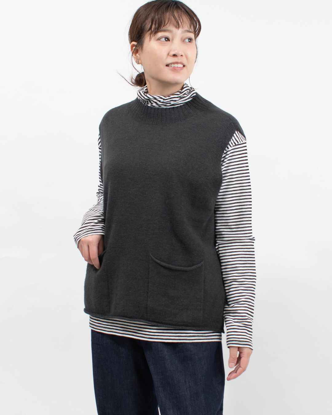 SJ-0076 SO[ ] リネンウールポケット付きベスト