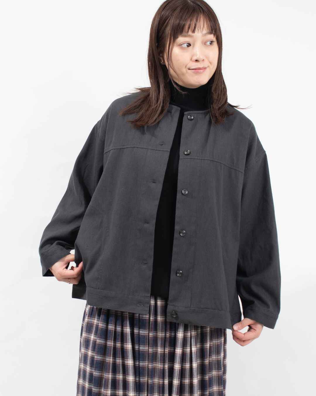 SUN VALLEY 16TCRドビークロス綾織起毛裏ヘリンボーン ブラウス