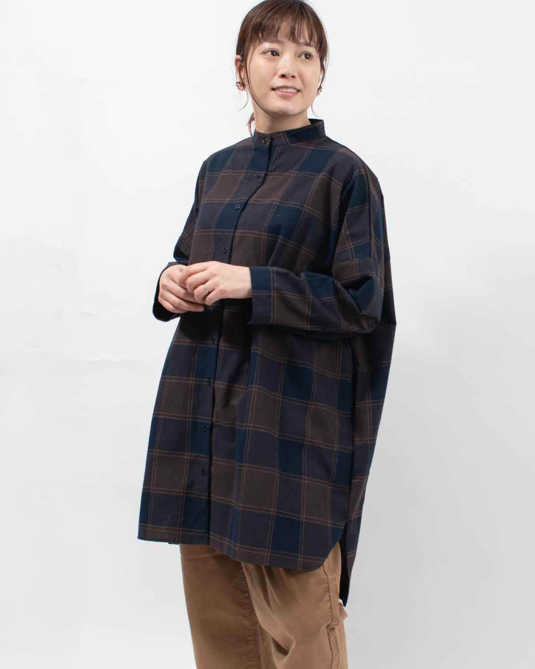 さこ オールドマンズテーラー シルクコットン チェックチュニックワンピース さこ様専用 オールドマンズテーラー シルクコットン チェック