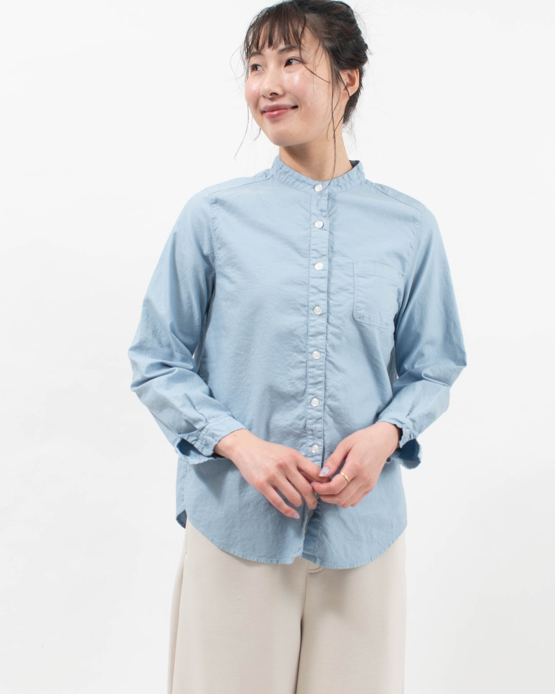 SUN VALLEY オックススタンドカラーシャツ SKT005000