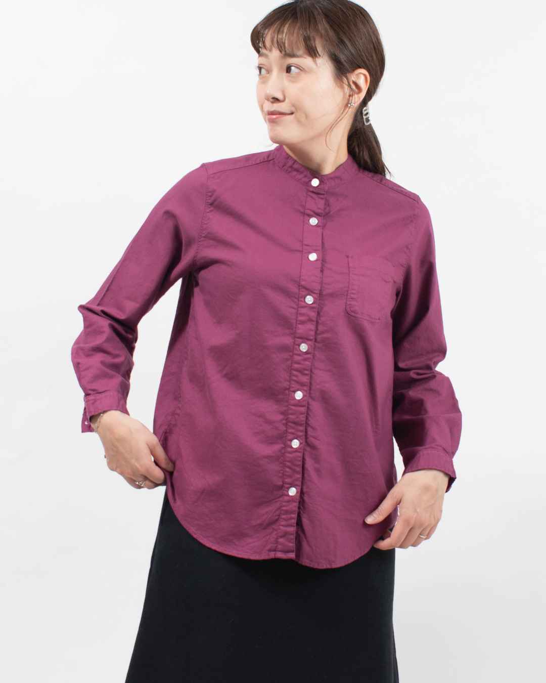 SUN VALLEY オックススタンドカラーシャツ SKT005000