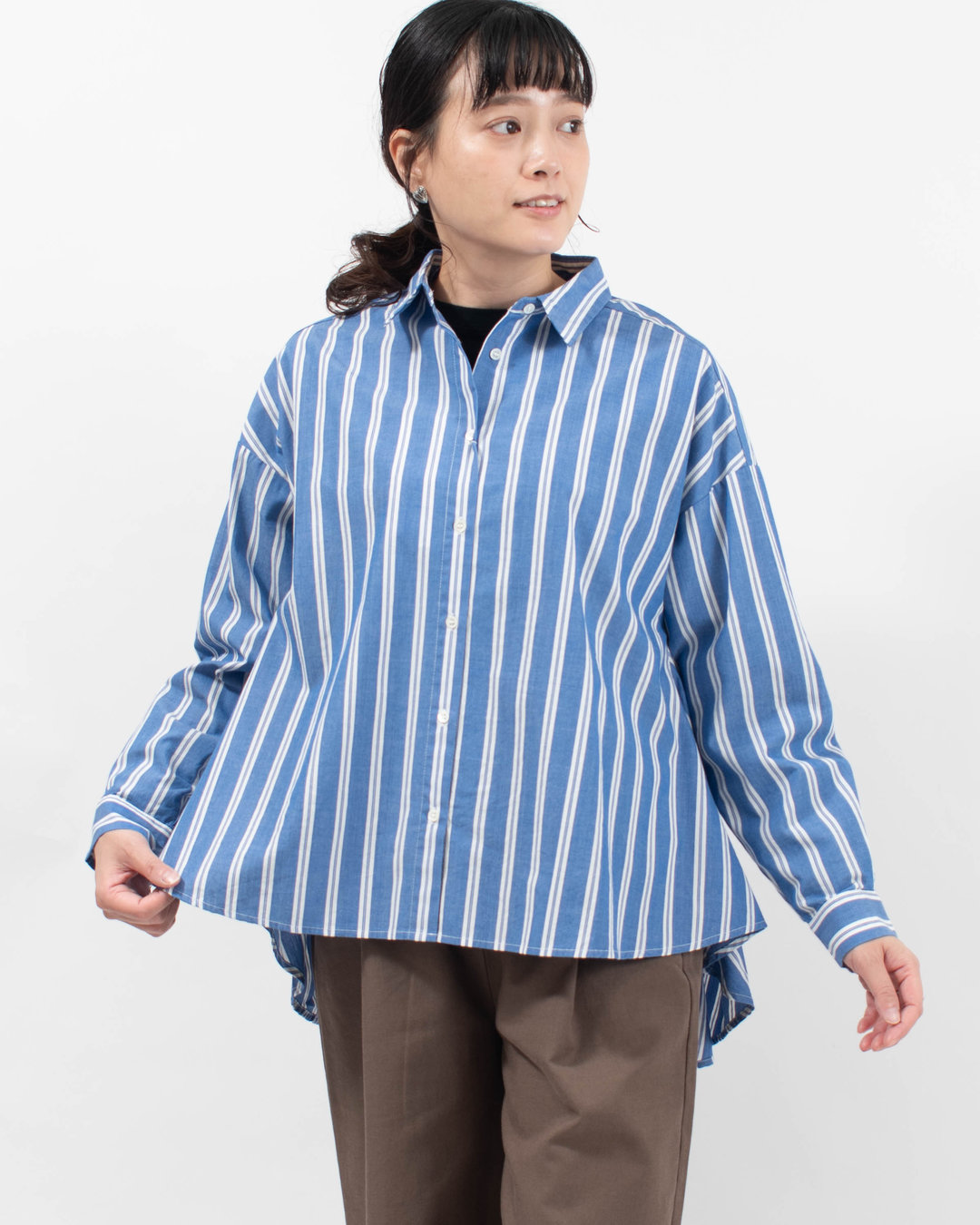TBFF154UO te-to ストライプフレアチュニック