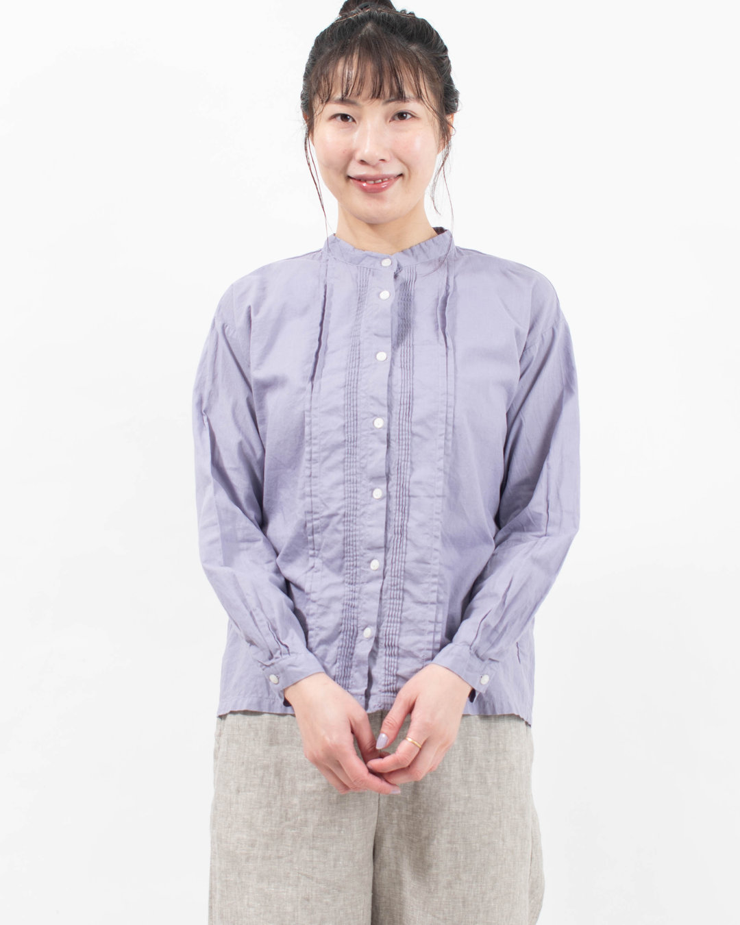 tukuroi by SUN VALLEY 30綿麻平織 日本製品染 シャツ｜ナチュラル