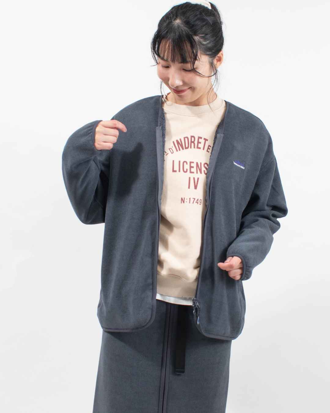 THOUSAND MILE KNIT FREECE ZIP CARDIGAN