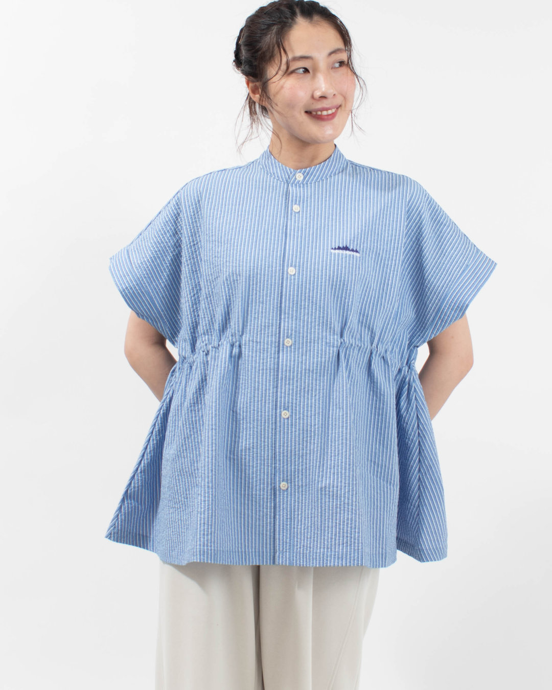 TM261ST00262  THOUSAND MILE WAIST DRAWCODE SHIRT SEERSUCKER STRIPE
