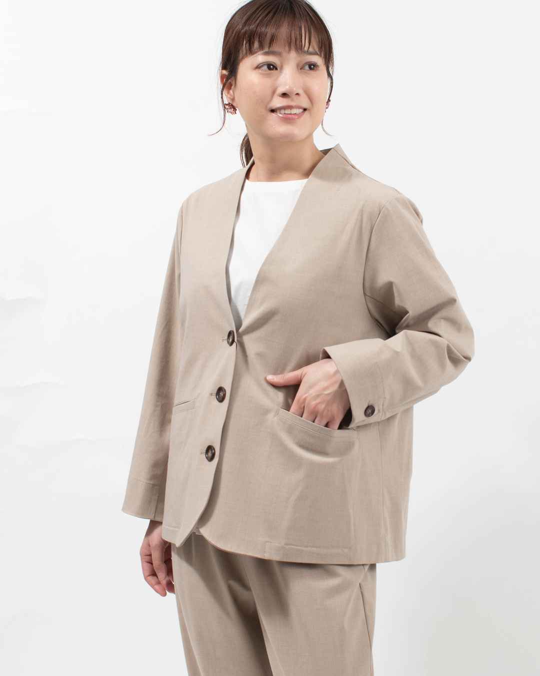 ジャケット・アウター till i le ciel a tempsdoux T/R平織りジャケット｜ナチュラルファッション