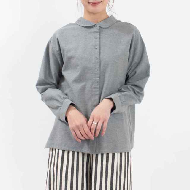 blue willow ブルーウィロー リネンレーヨンヘリンボンチビ衿ブラウス 01EUS11357 レディース ナチュラル ファッション コーデ 服 30代 40代 50代ファッション blue willow リネンレーヨンヘリンボンチビ衿ブラウス