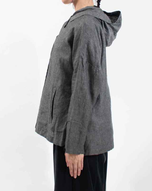 01EFP17438 blue willow リネンフードブルゾン