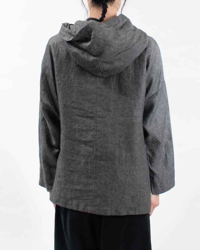 01EFP17438 blue willow リネンフードブルゾン