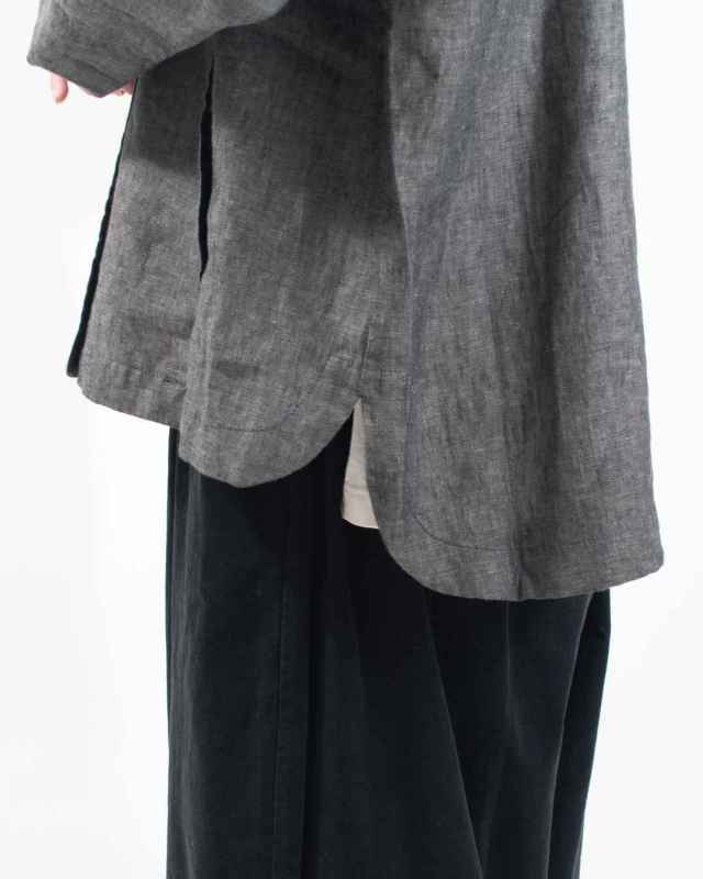 01EFP17438 blue willow リネンフードブルゾン