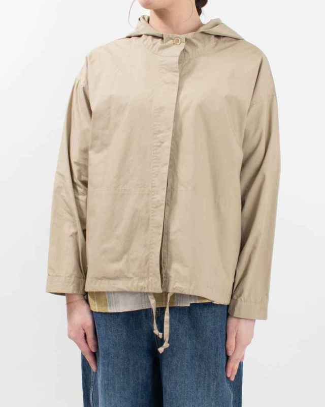 01ESP17044  blue willow コットンタイプライターフードブルゾン