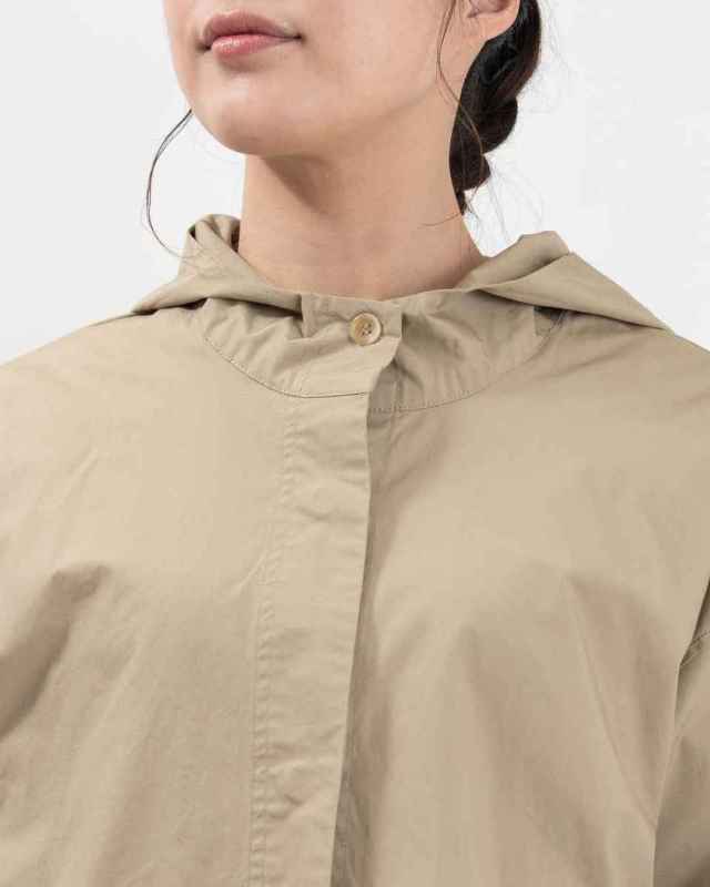 01ESP17044  blue willow コットンタイプライターフードブルゾン