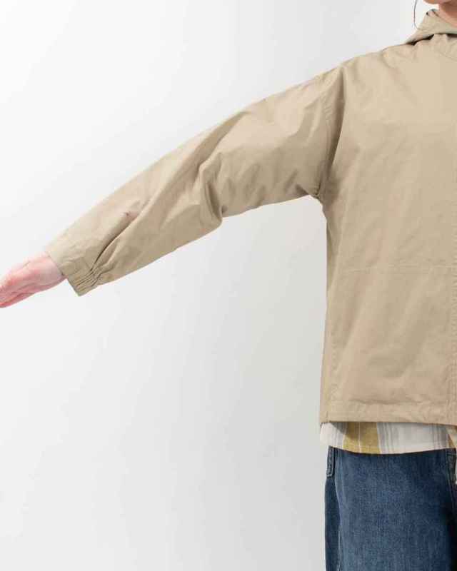 01ESP17044  blue willow コットンタイプライターフードブルゾン